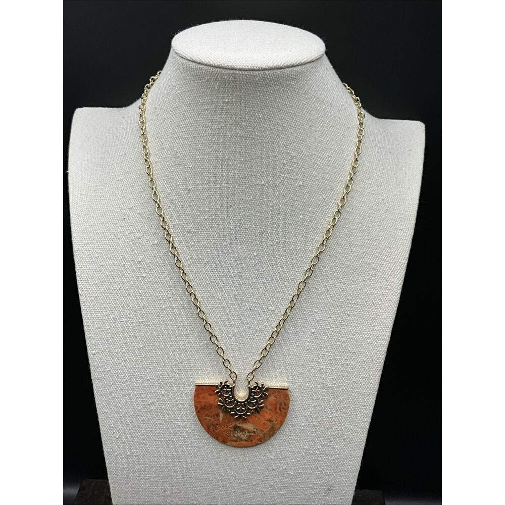 Barse Crescent Necklace- Sponge Coral-Bronze- NWT